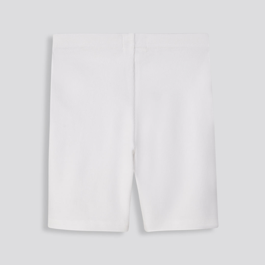 Girls Ribbed Biker Shorts _ 153525 _ Optic White