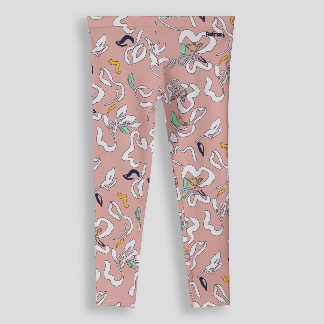 Girls Printed Cotton Leggings _ 153611 _ Pink