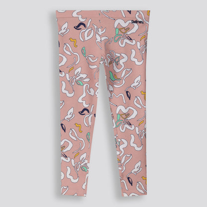 Girls Printed Cotton Leggings _ 153611 _ Pink