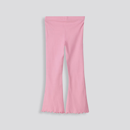 Girls Flare Ribbed Leggings _ 154794 _ Pink