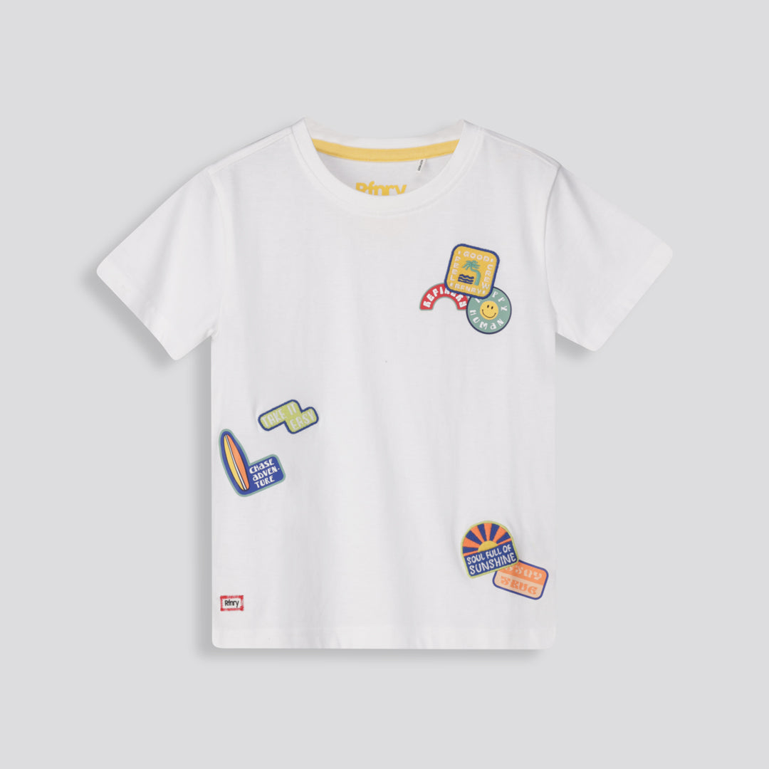 Boys Branded Tee _ 155276 _ Optic White