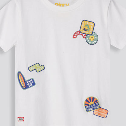 Boys Branded Tee _ 155276 _ Optic White