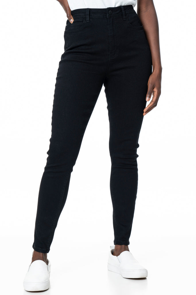 High waisted black skinny cheap jeans