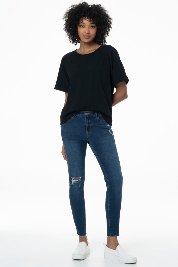 Rf12 Mid-Rise Ankle Grazer Jeans _ 141587 _ Dark Wash from REFINERY ...