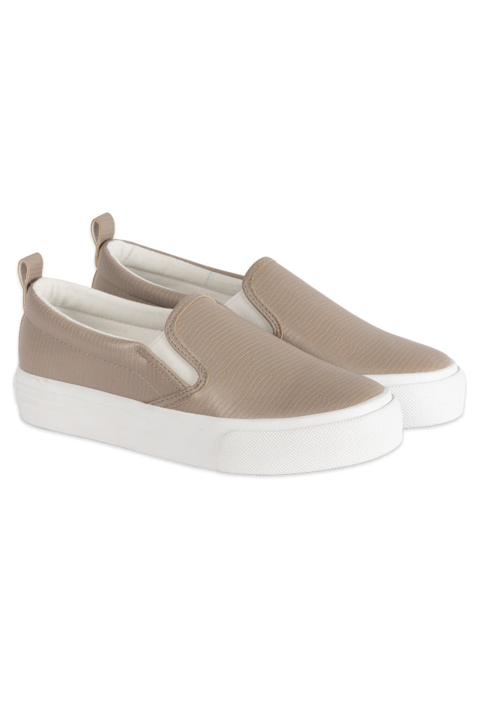 Croc Texture Slip On Sneaker _ 147578 _ Taupe