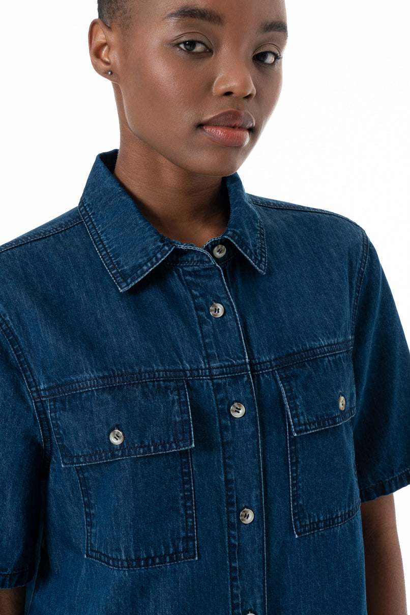 Denim Shirt _ 152220 _ Mid Wash