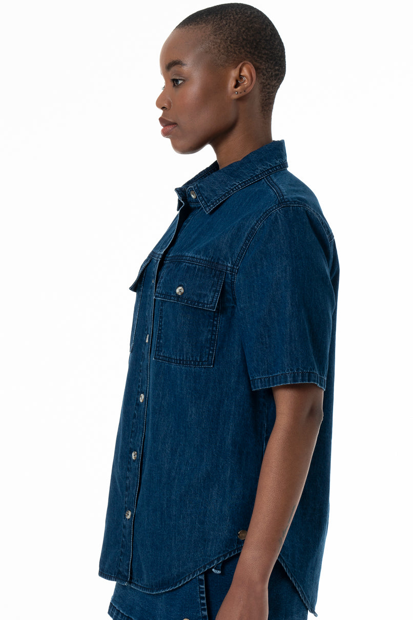 Denim Shirt _ 152220 _ Mid Wash