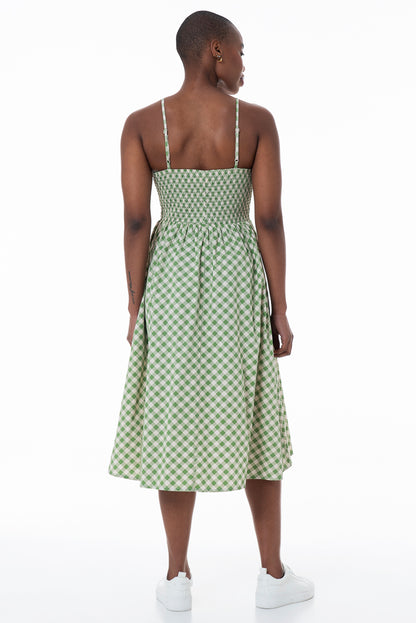 Shirred Bodice Midi Dress _ 153767 _ Green