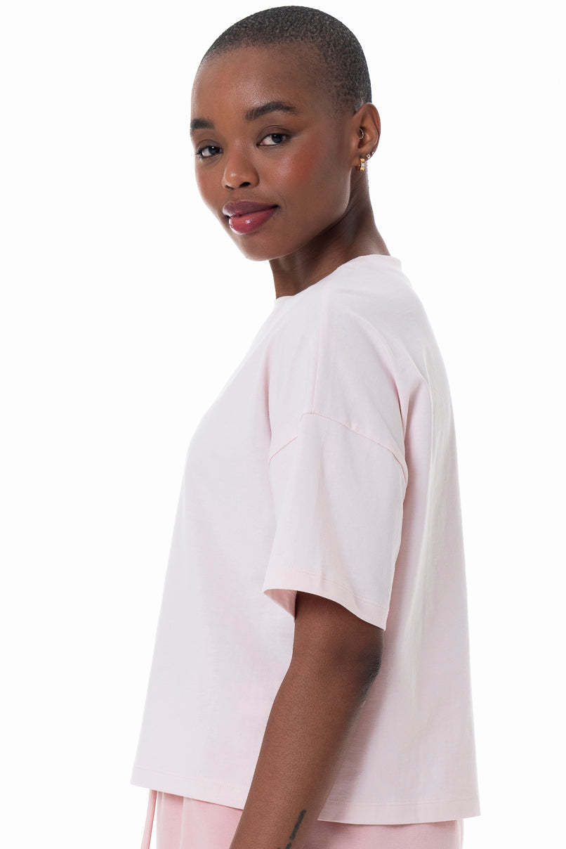 Boxy Branded T-Shirt _ 152270 _ Light Pink