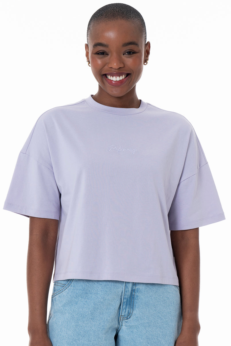 Boxy Branded T-Shirt _ 152271 _ Lilac