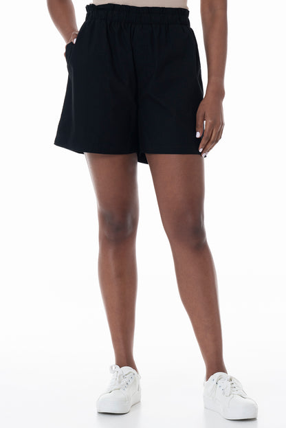 Poplin Pull On Shorts _ 151991 _ Black