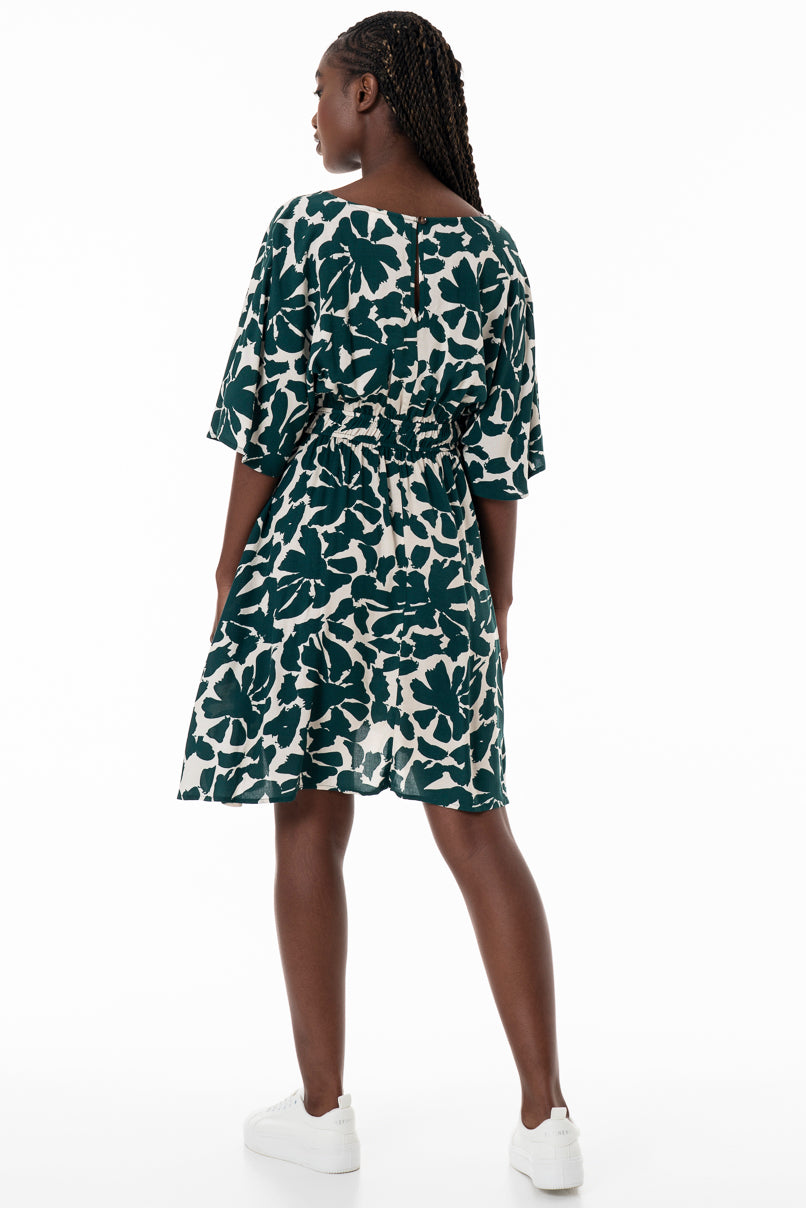 Printed Wrap Dress _ 152172 _ Green