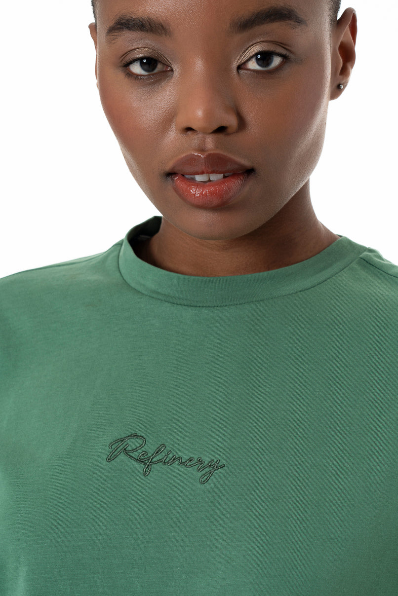 Boxy Branded T-Shirt _ 152269 _ Green