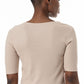 Ribbed V-Neck T-Shirt _ 152251 _ Stone