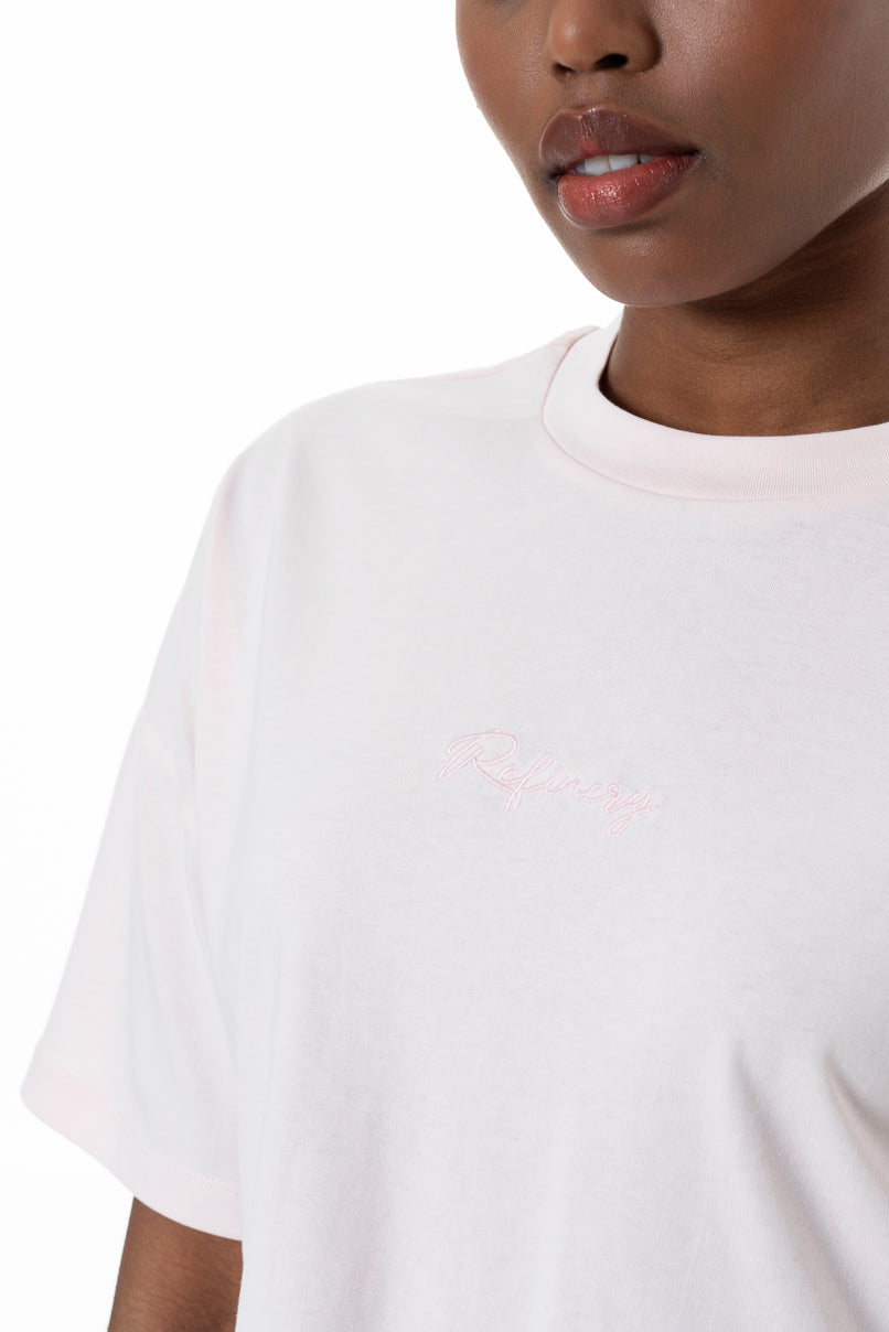 Boxy Branded T-Shirt _ 152270 _ Light Pink