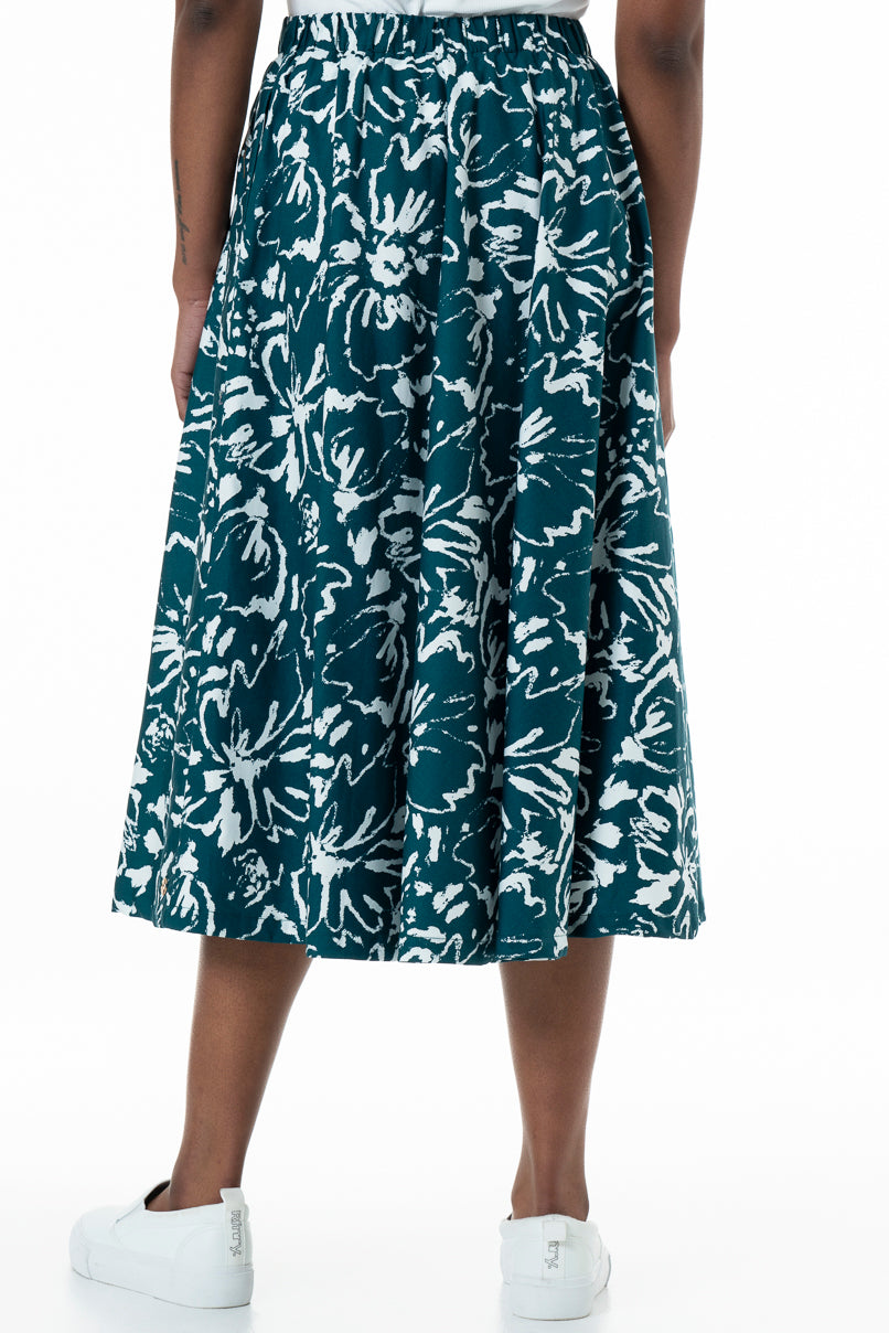 A-Line Midi Skirt _ 152025 _ Teal