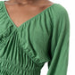 V-Neck Blouse _ 152218 _ Green