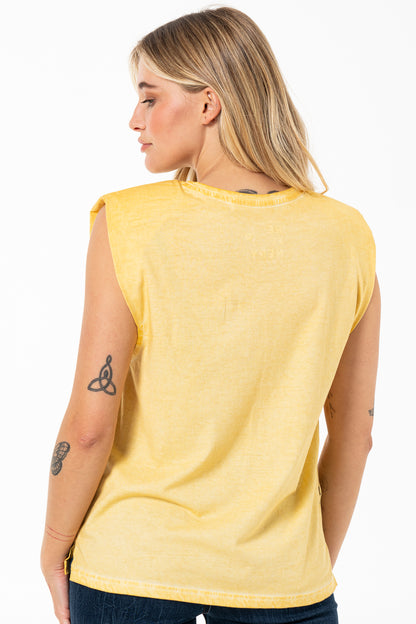 Organic Dye Muscle T-Shirt _ 141583 _ Yellow