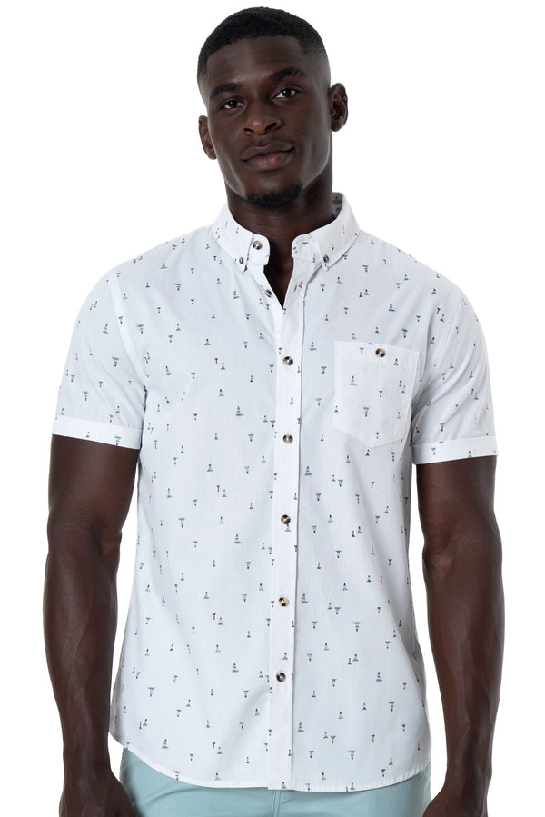 Printed Shirt _ 143019 _ Optic White from REFINERY – Refinery