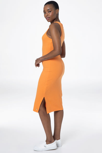 Ribbed Bodycon Dress _ 143278 _ Orange