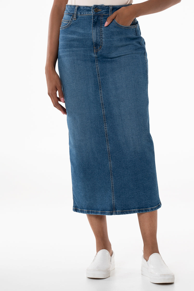 Denim Skirt 146352 Mid Wash from REFINERY Refinery