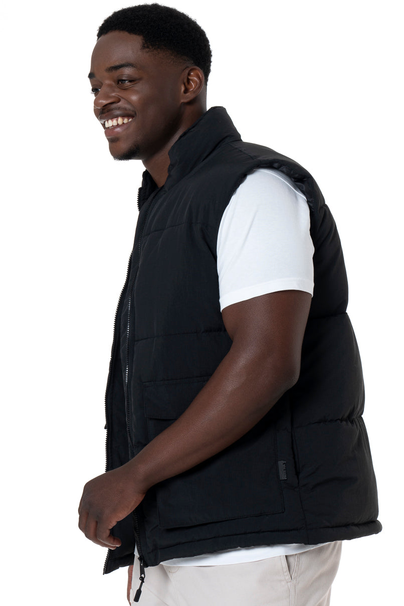 Black sleeveless hotsell puffer jacket