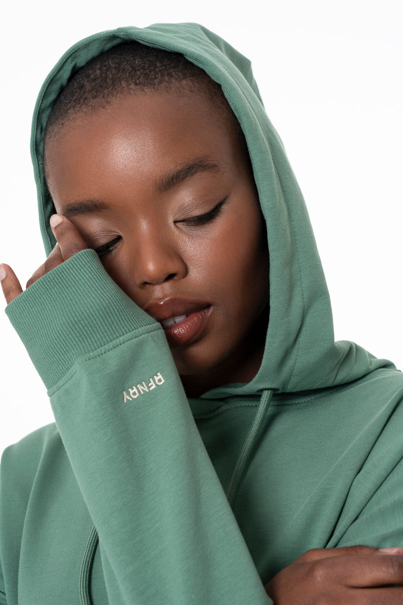 Green hooded sweater best sale