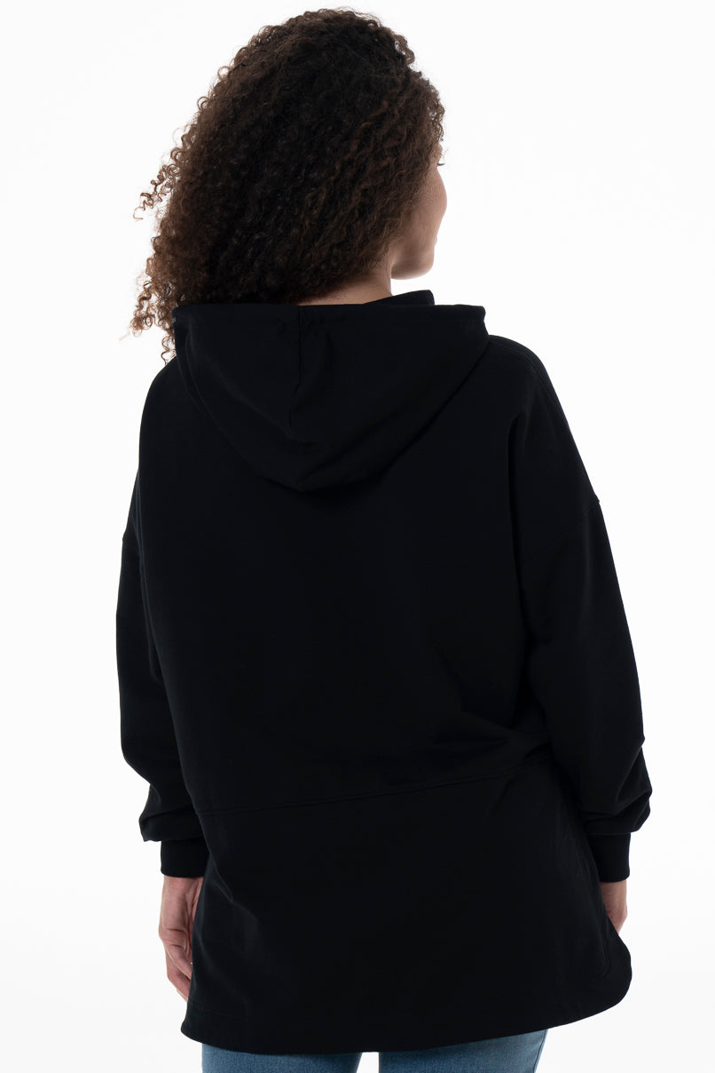 Longer Length Hoodie _ 146926 _ Black