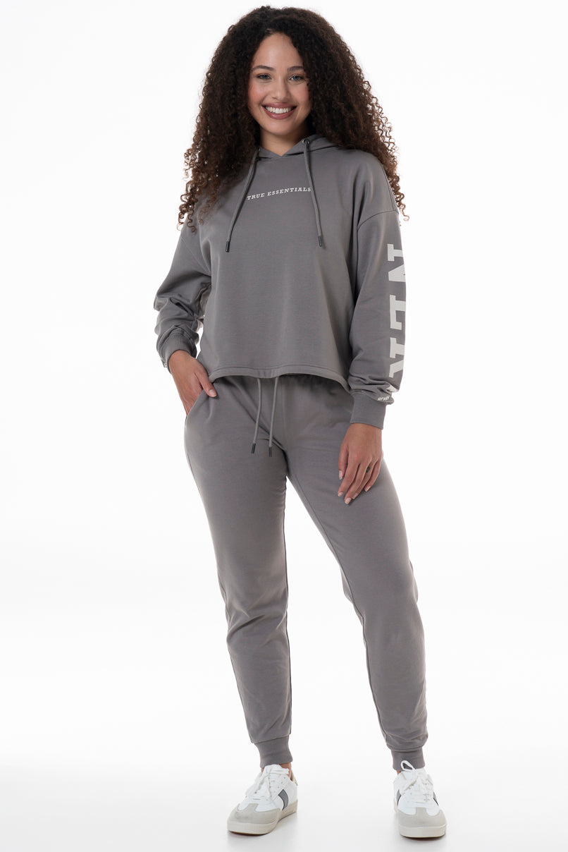 Cropped Hoodie _ 146927 _ Grey