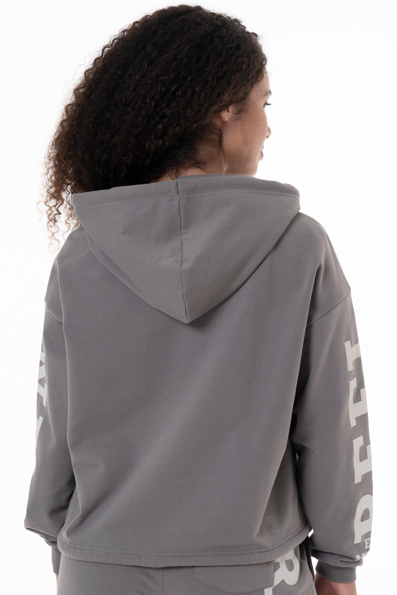 Cropped Hoodie _ 146927 _ Grey