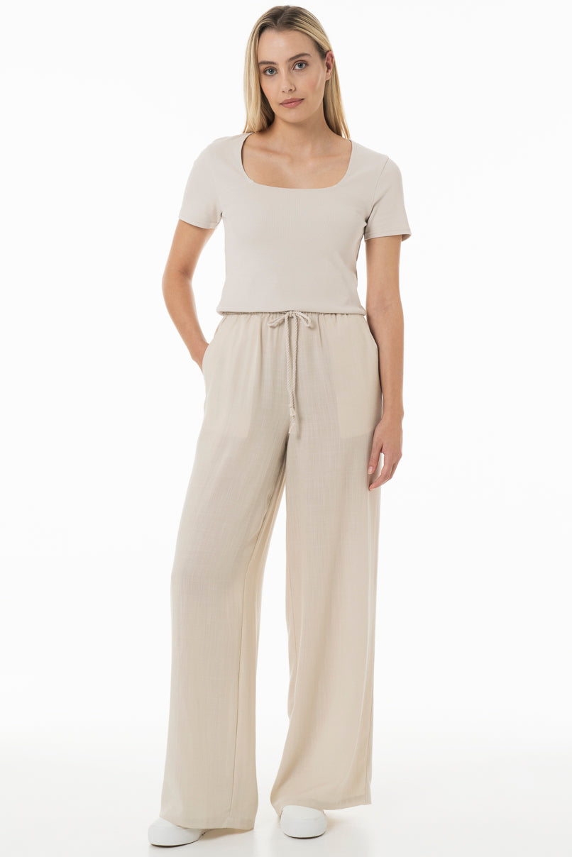 Wide Leg Pants _ 150066 _ Beige