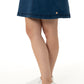 Mid-wash denim short A-line dress